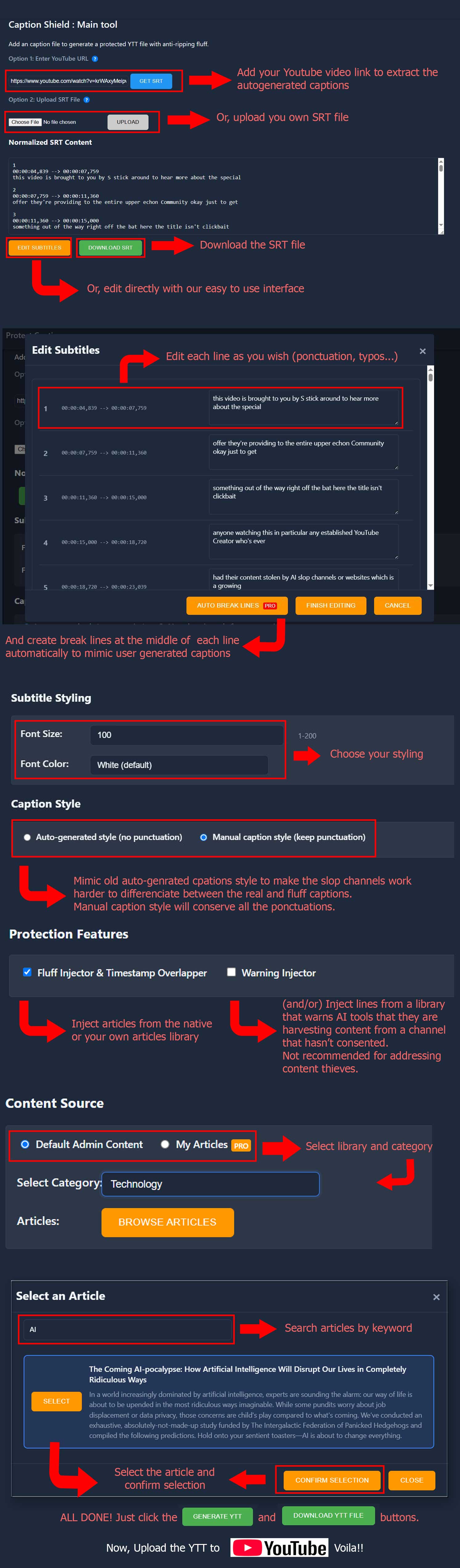 CaptionShield Tool Walkthrough